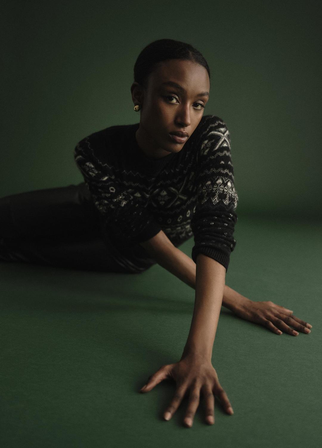 VINCE Fair Isle Plush Cashmere Sweater in Crew Neck