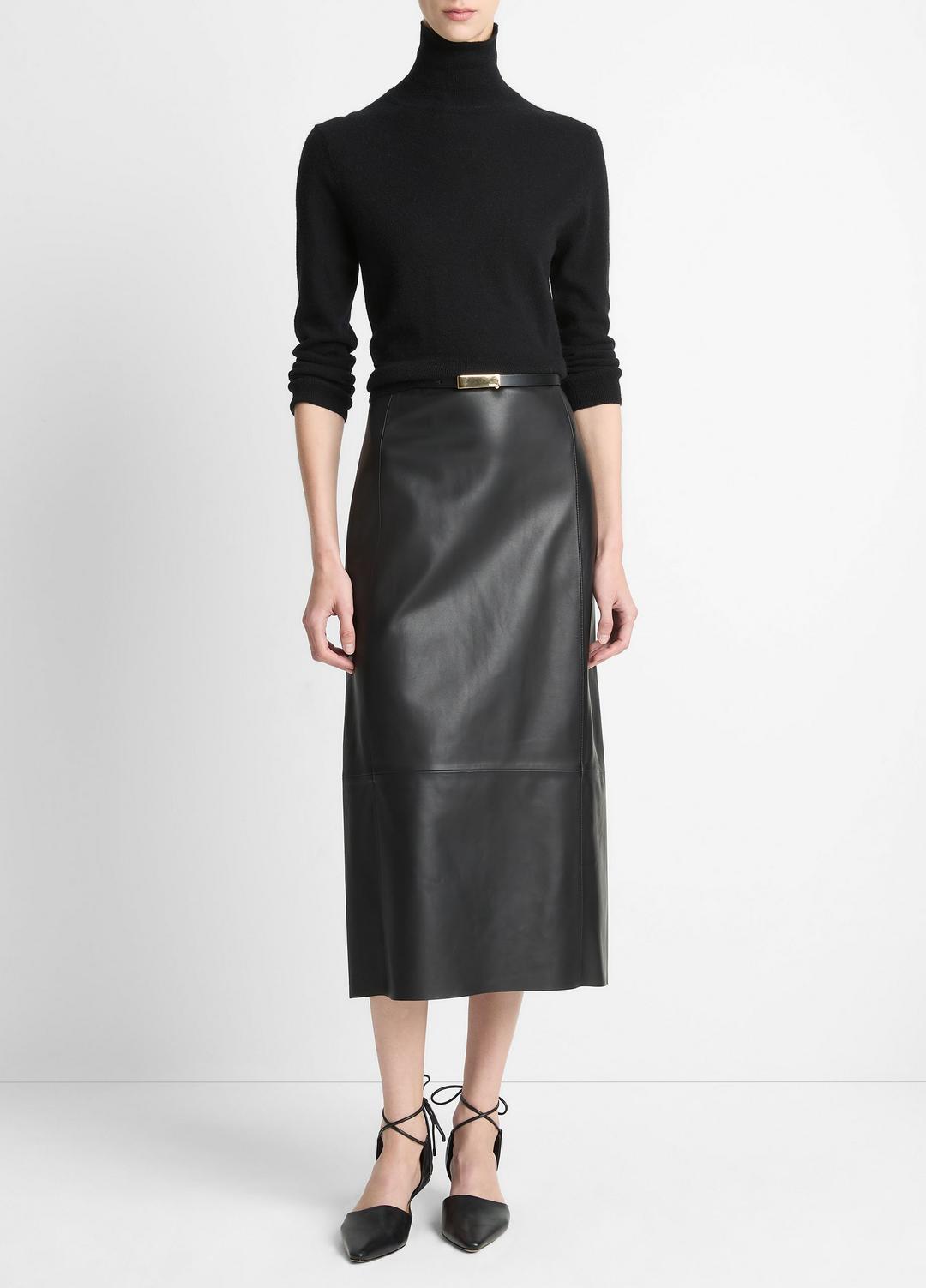 VINCE Cashmere-Silk Three-Quarter-Sleeve Mock-Neck Sweater in Turtleneck