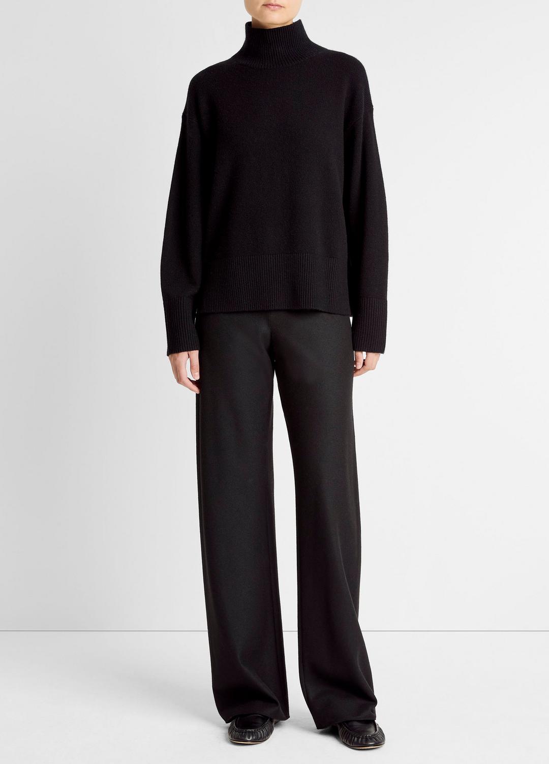 VINCE Wool-Cashmere Side-Slit Turtleneck Sweater in Turtleneck
