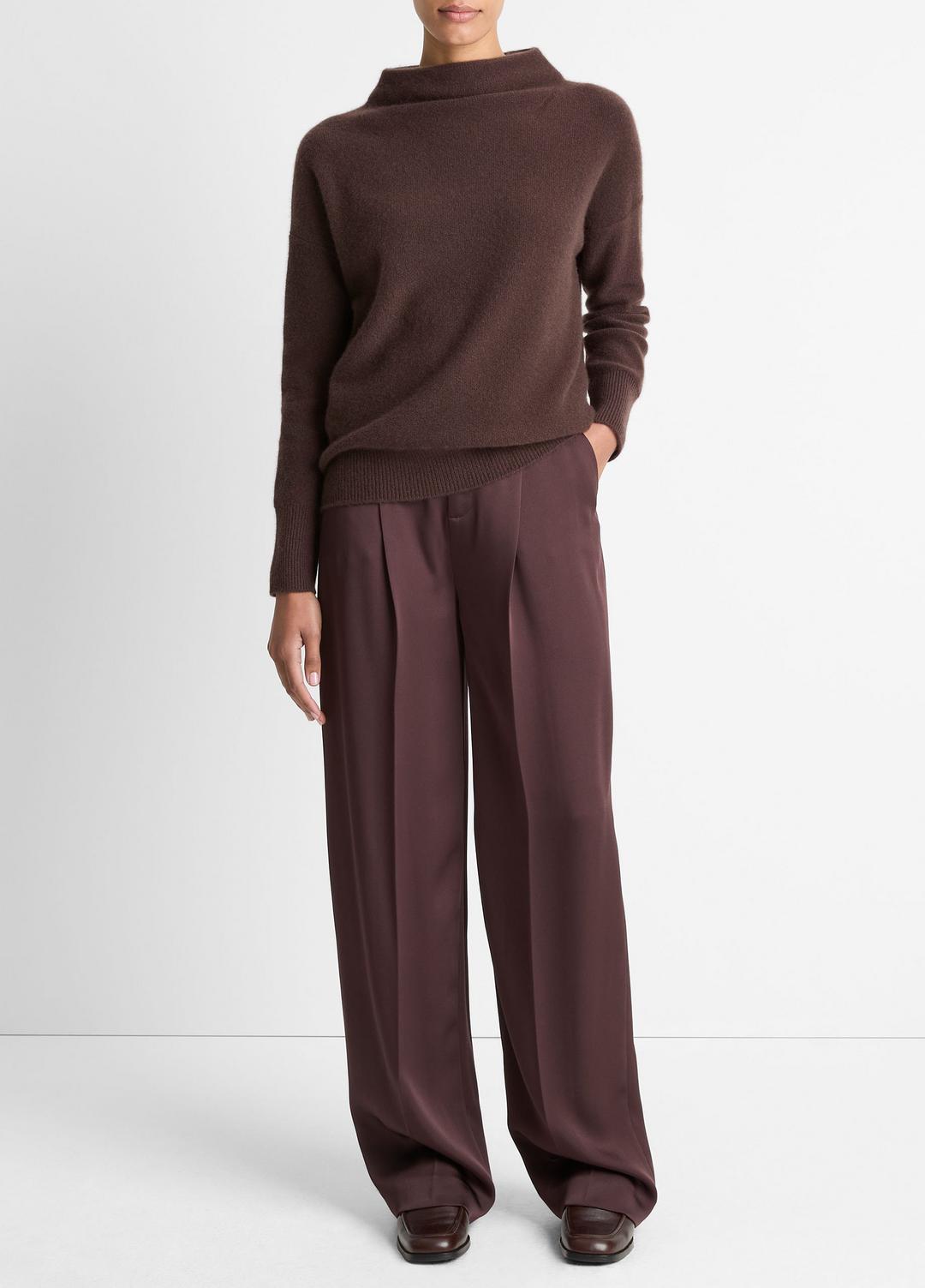 VINCE Plush Cashmere Funnel-Neck Sweater in Turtleneck