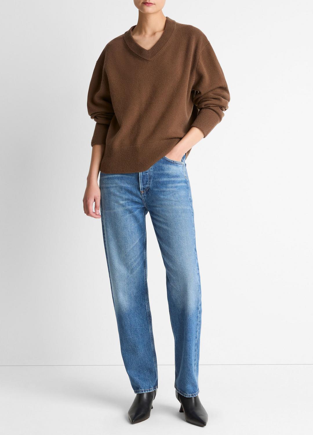 VINCE Wool-Cashmere V-Neck Sweater in V-Neck
