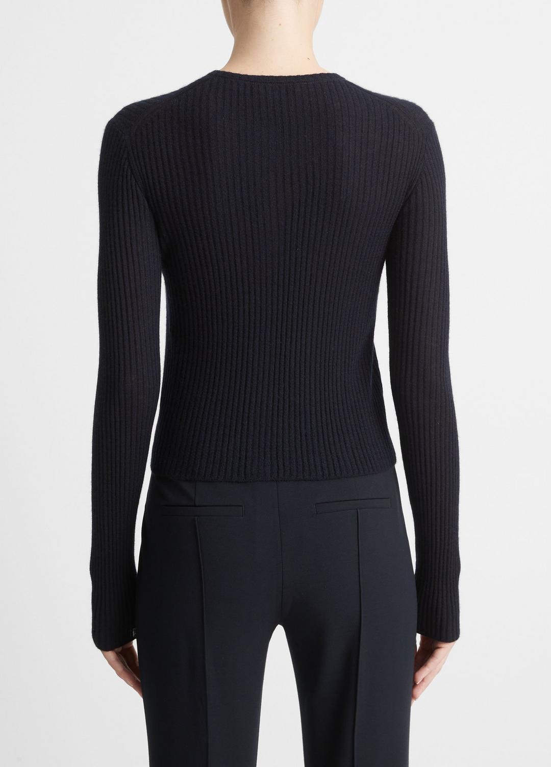 VINCE Ribbed Cashmere-Silk Cardigan in Cardigans