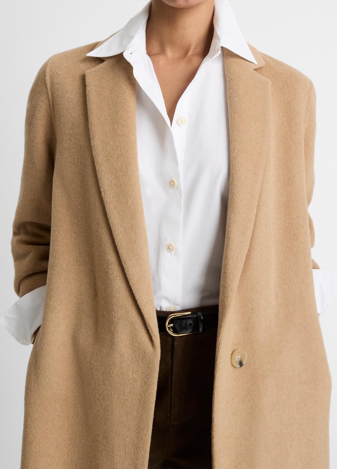 VINCE Classic Wool-Blend Straight Coat in Coats