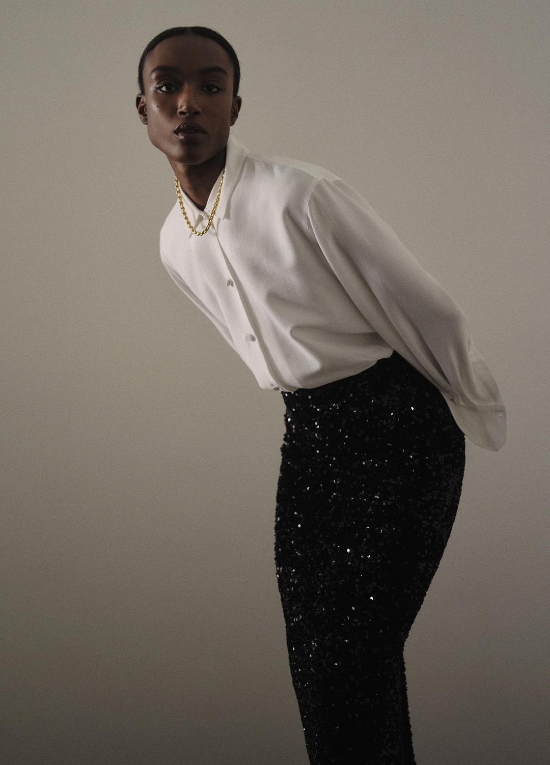 VINCE Refined Twill Covered-Button Shirt in Long Sleeve