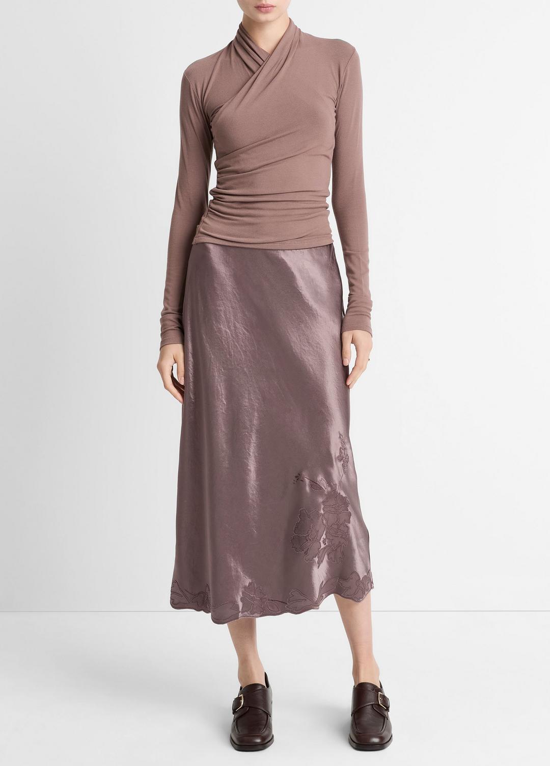 VINCE Fixed Wrap Long-Sleeve Top in Long Sleeve