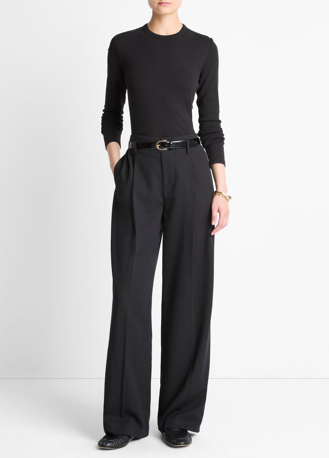 VINCE Essential Pima Cotton-Blend Long-Sleeve T-Shirt in Long Sleeve