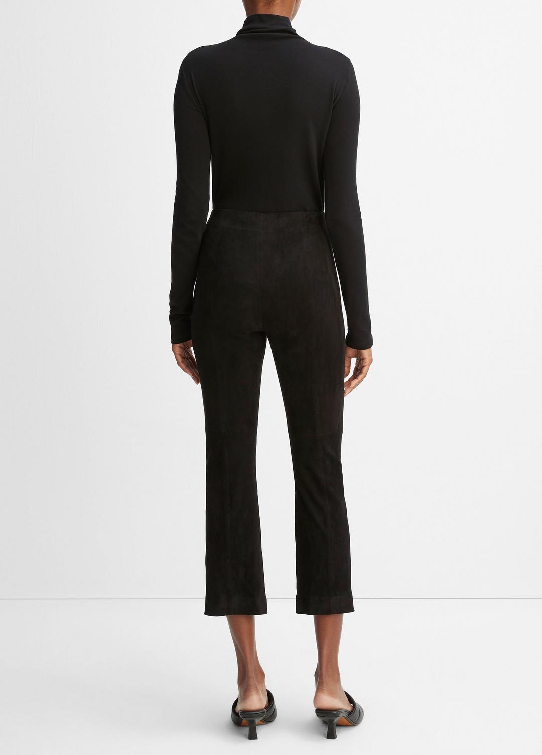 VINCE Stretch-Suede Cropped Flare Legging in Leggings
