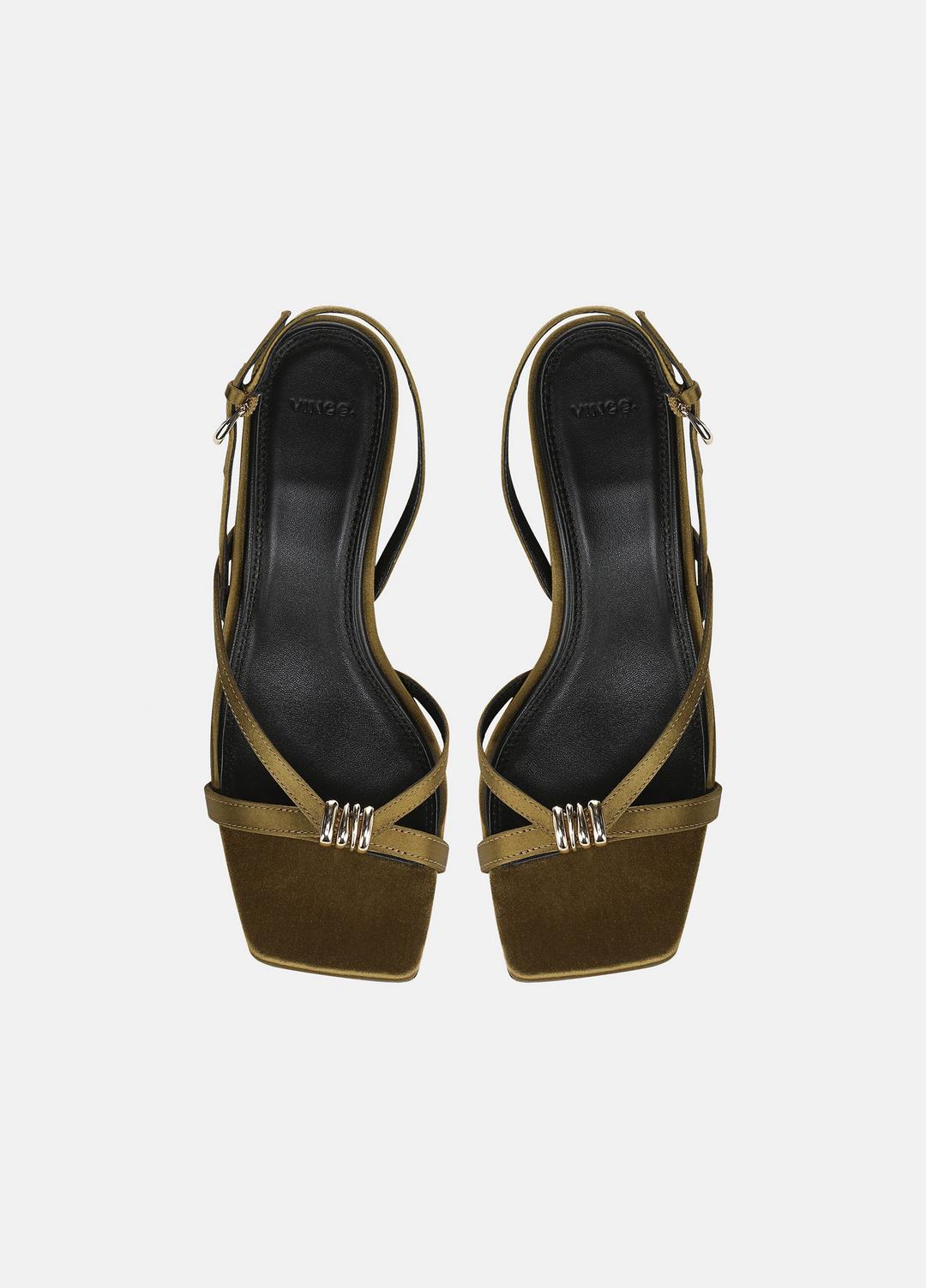 VINCE Tali Satin Slingback Sandal in Heels