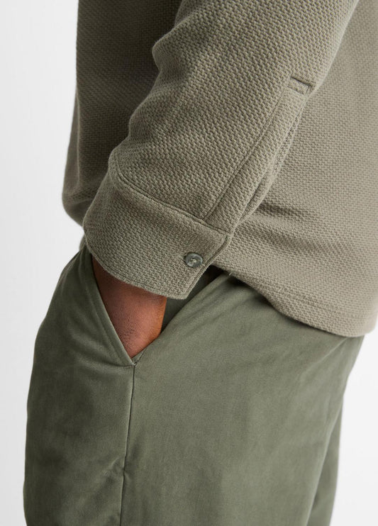 VINCE Basket-Weave Cotton Long-Sleeve Polo Shirt in Henleys & Polos
