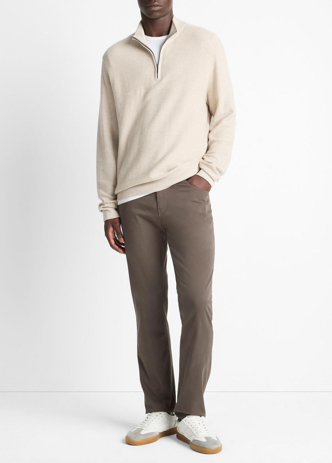 VINCE Geo-Jacquard Wool-Blend Quarter-Zip Sweater in Quarter Zip