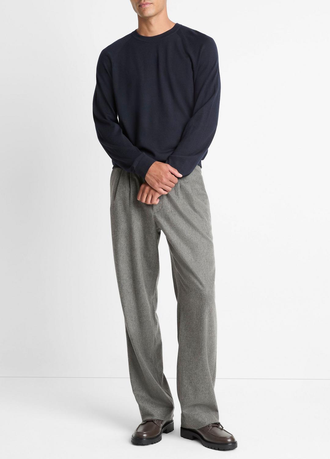 VINCE Featherweight Wool-Cashmere Crew Neck Sweater in Crew Neck