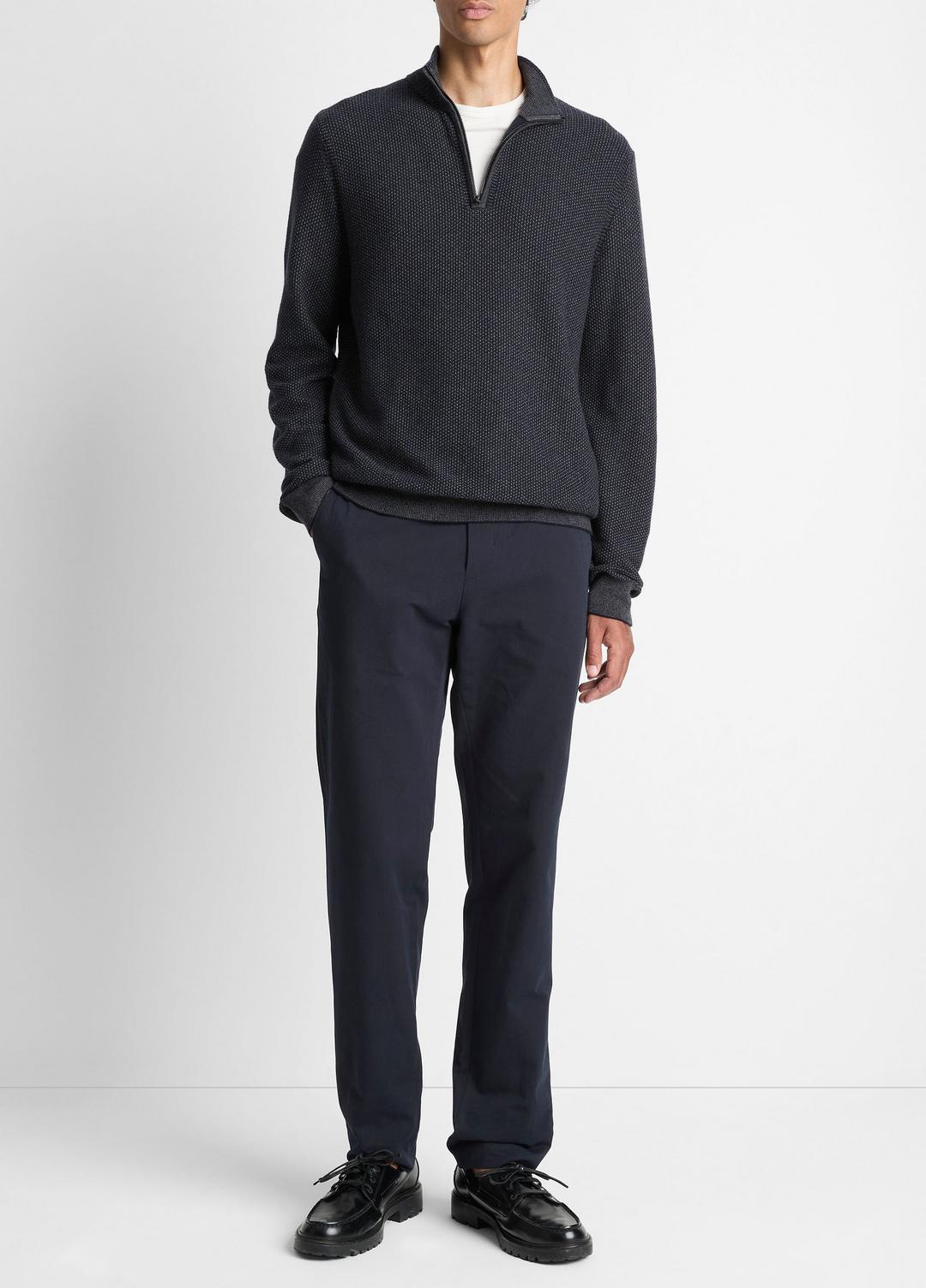 VINCE Geo-Jacquard Wool-Blend Quarter-Zip Sweater in Quarter Zip