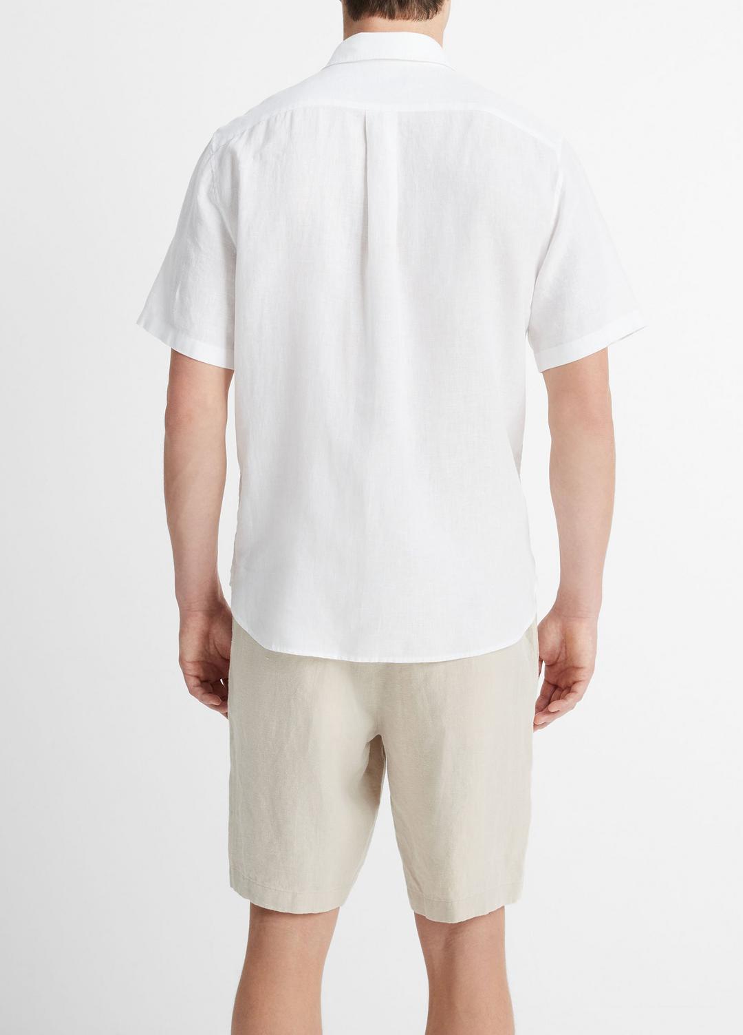 VINCE Linen Short-Sleeve Shirt in Short Sleeve