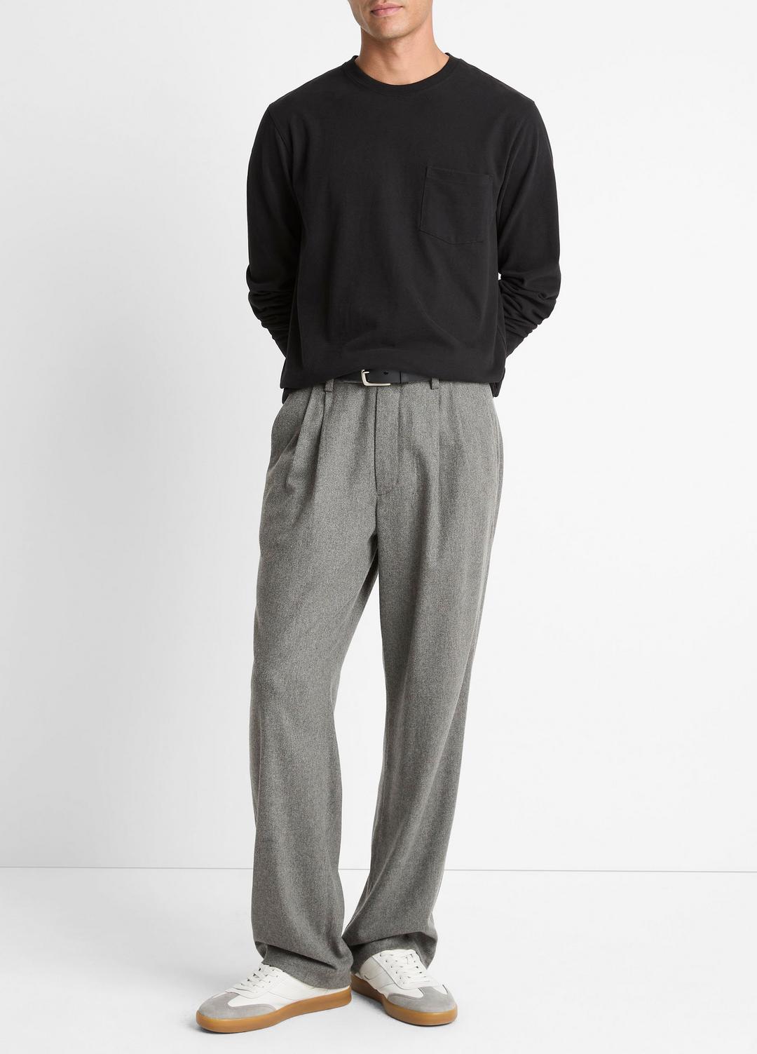 VINCE Sueded Jersey Long-Sleeve Pocket T-Shirt in Long Sleeve