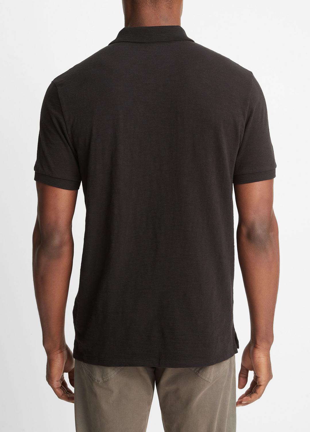 VINCE Classic Slub Polo Shirt in Henleys & Polos