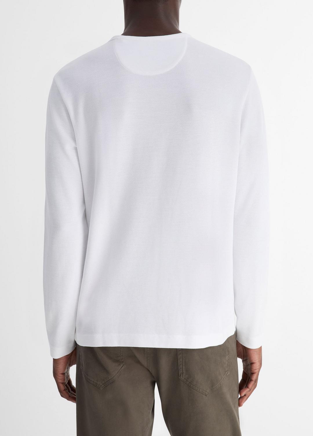 VINCE Pima Cotton Piqué Long-Sleeve T-Shirt in Long Sleeve