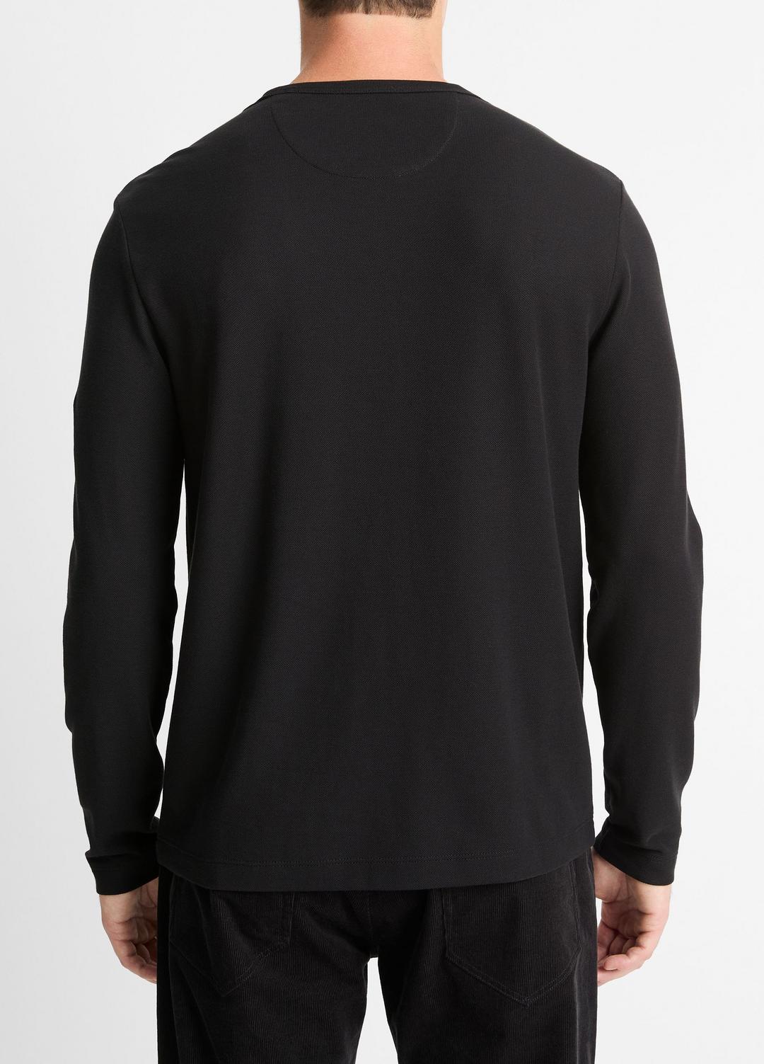 VINCE Pima Cotton Piqué Long-Sleeve T-Shirt in Long Sleeve