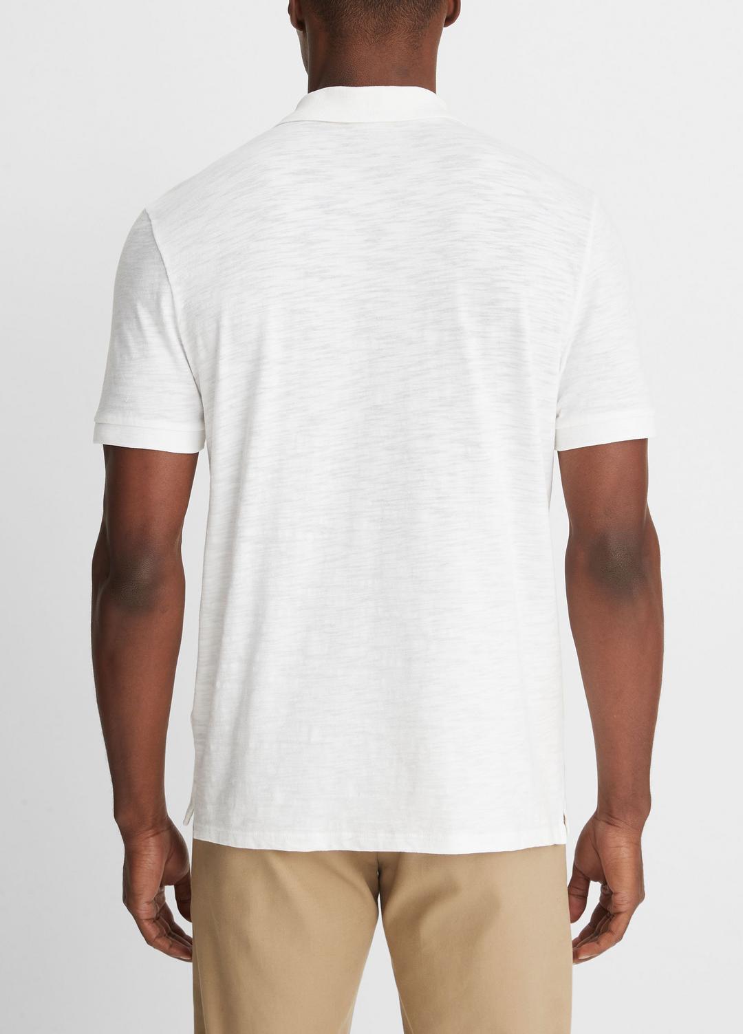 VINCE Classic Slub Polo Shirt in Henleys & Polos