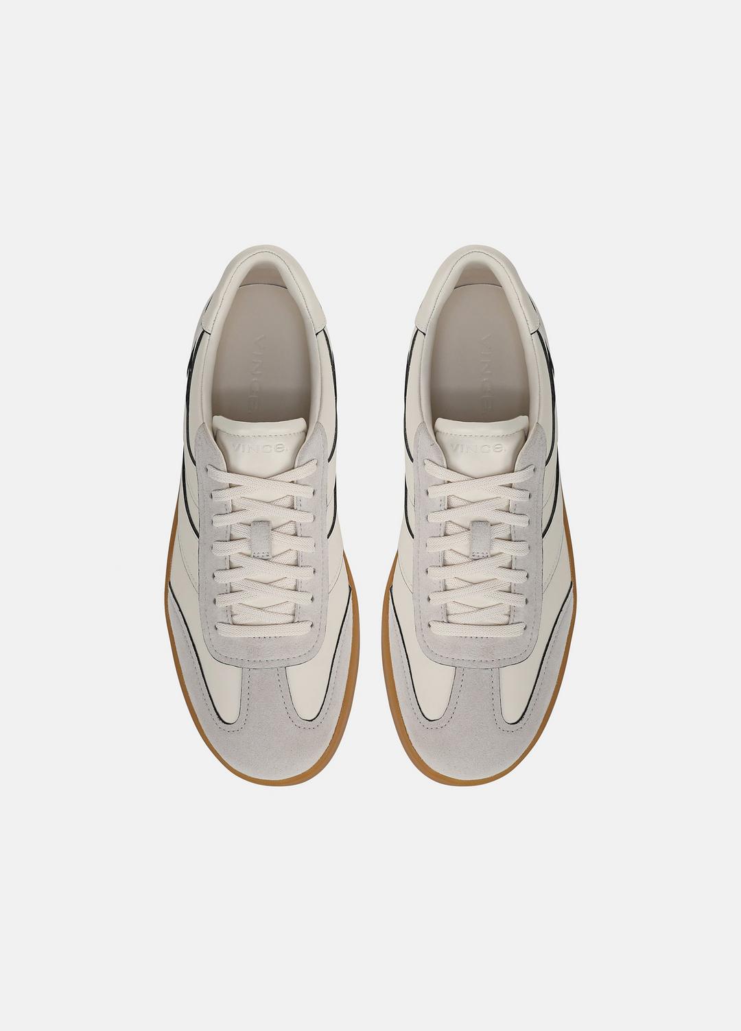 VINCE Oasis Contrast-Edge Leather & Suede Sneaker in Sneakers