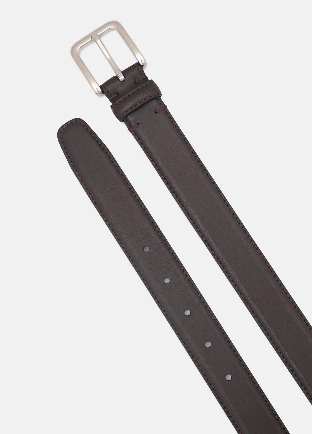 VINCE Men’s 30mm Stitched Leather Belt in Belts