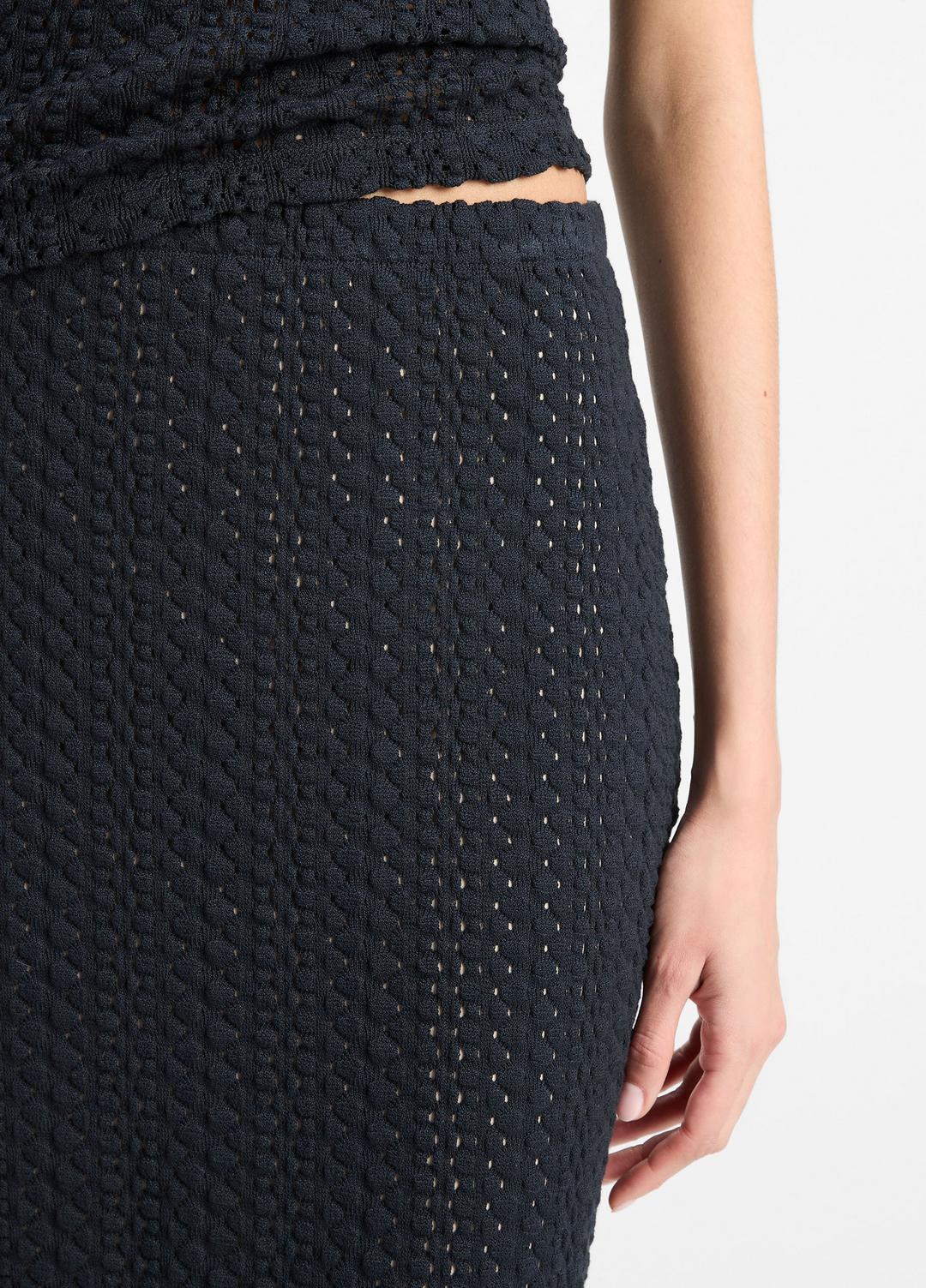 VINCE Textural Cotton Midi Skirt in Dresses & Skirts