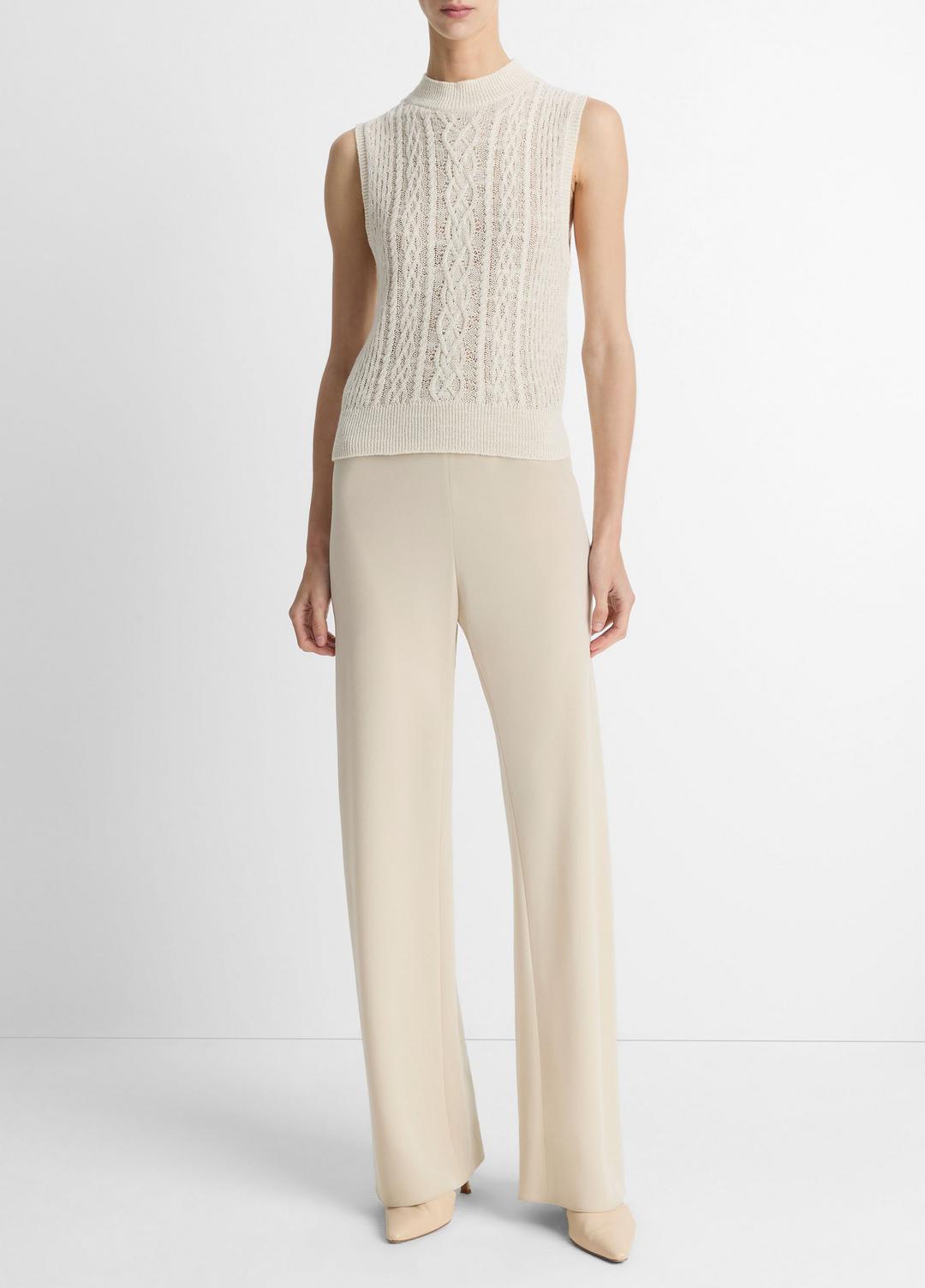 VINCE Cable Cotton-Blend Double-Layer Shell in Sweaters