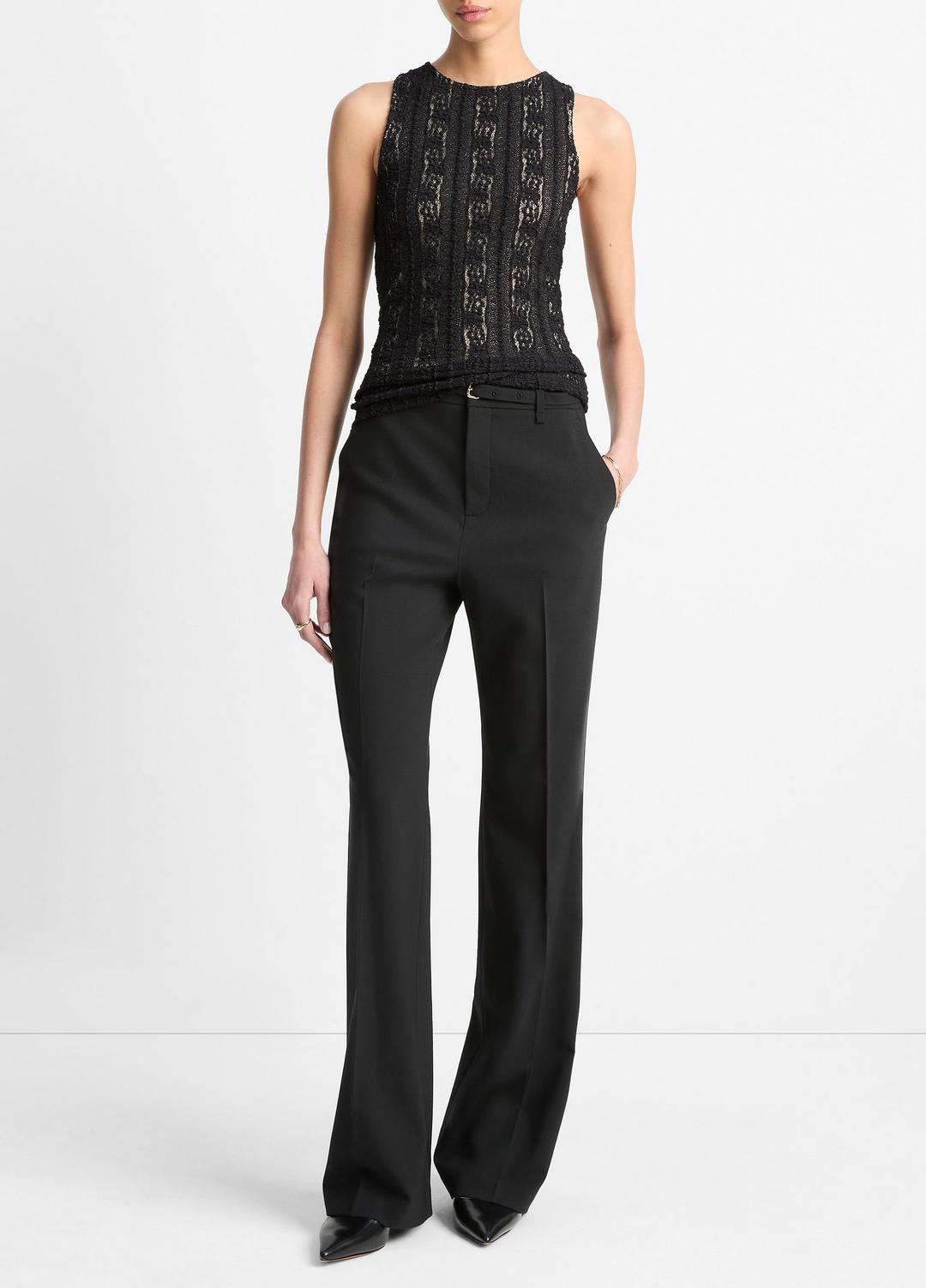 VINCE Smocked Lace Shell in Shirts & Tees