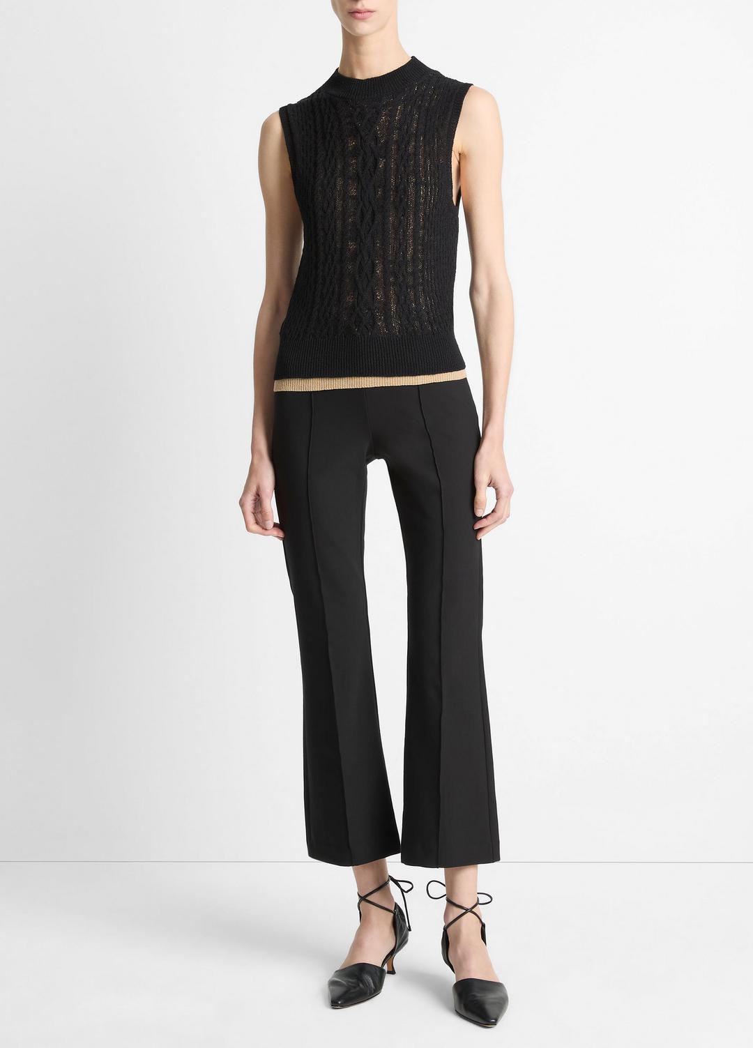 VINCE Cable Cotton-Blend Double-Layer Shell in Sweaters