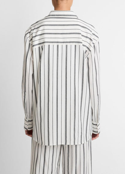 VINCE Resort Stripe Oversized Button-Front Shirt in Long Sleeve