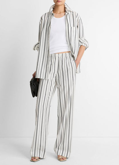 VINCE Resort Stripe Oversized Button-Front Shirt in Long Sleeve