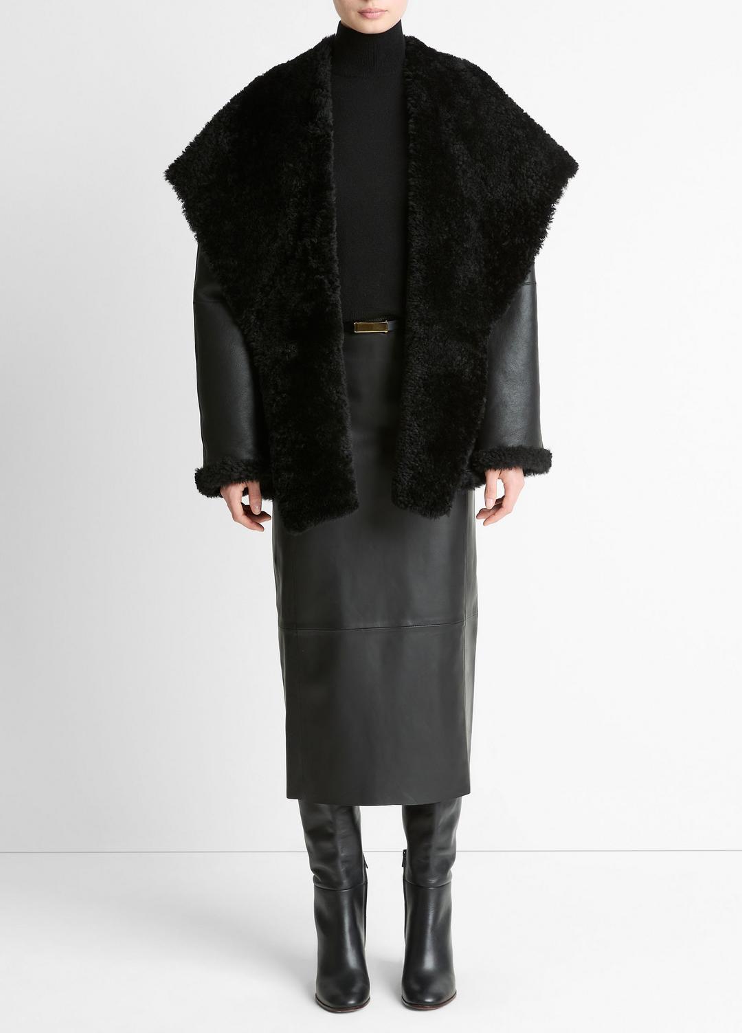 VINCE Shearling Hooded Jacket in Jackets