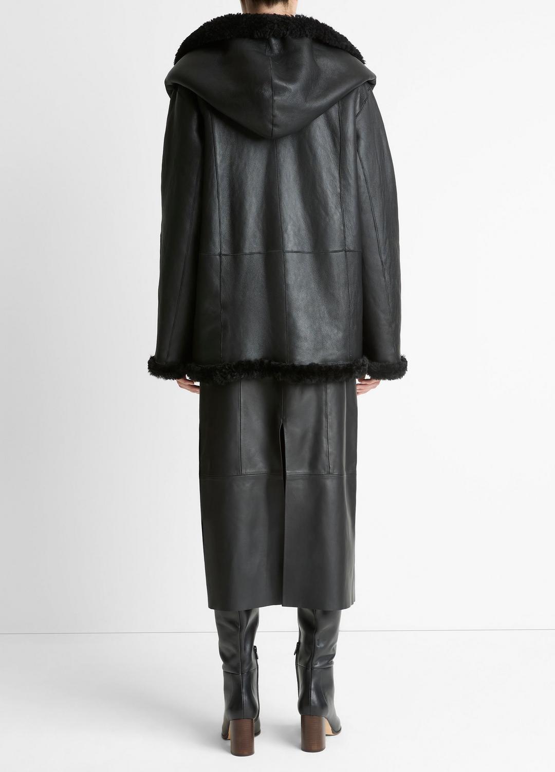 VINCE Shearling Hooded Jacket in Jackets