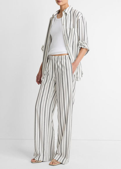 VINCE Resort Stripe Pull-On Pant in Wide Leg