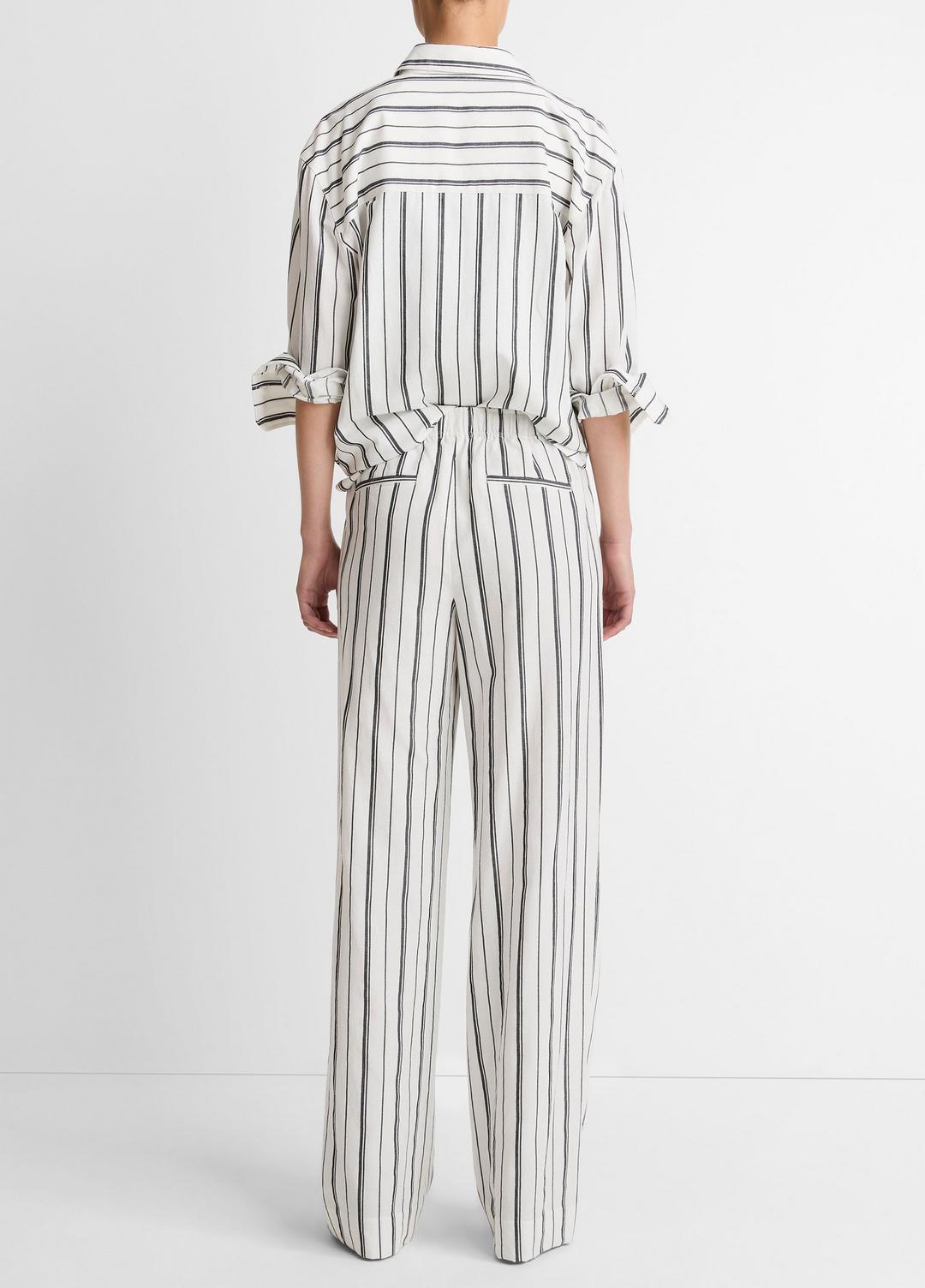 VINCE Resort Stripe Pull-On Pant in Wide Leg