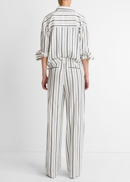 VINCE Resort Stripe Pull-On Pant in Wide Leg