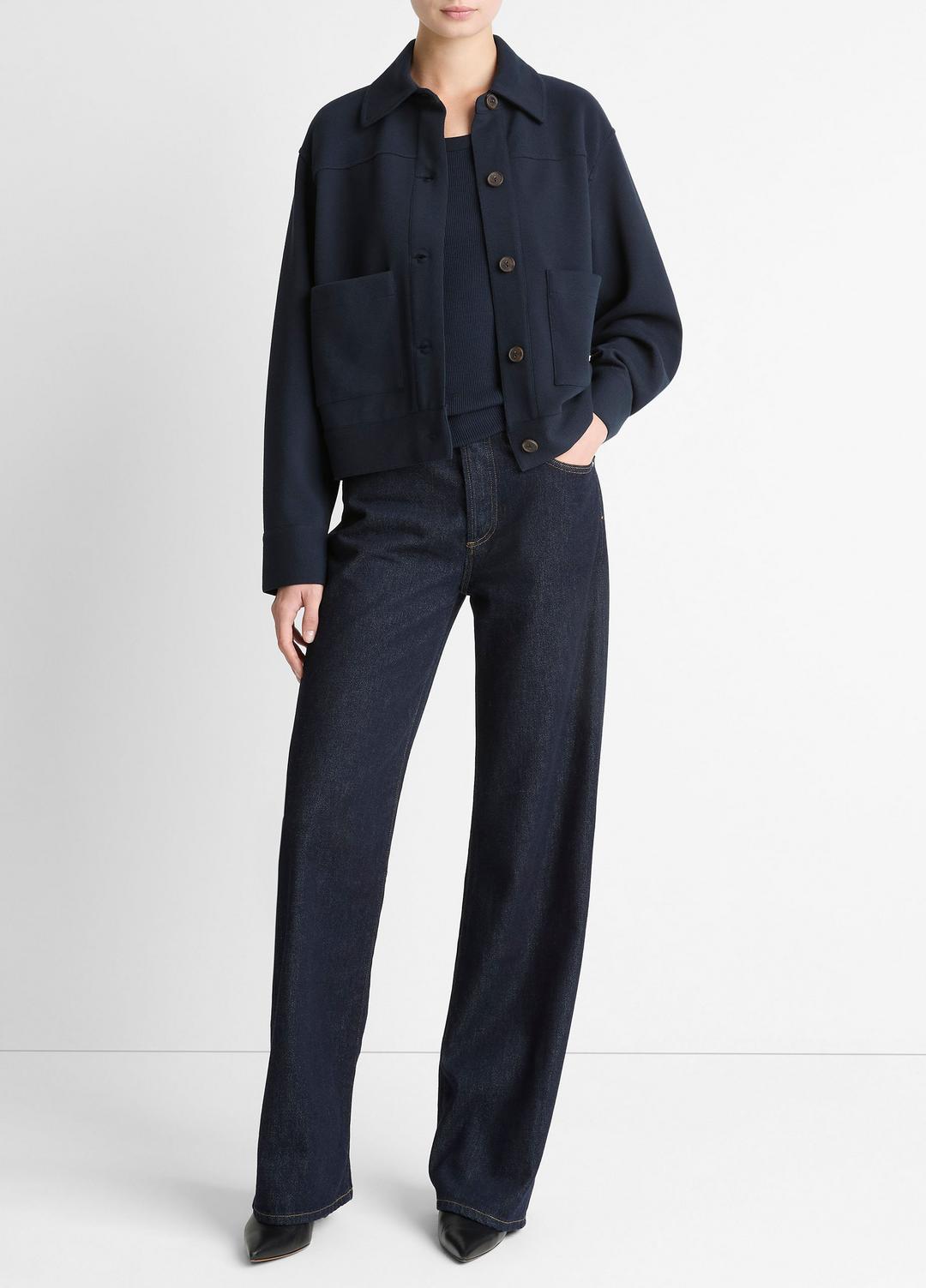 VINCE Double-Face Cropped Jacket in Jackets