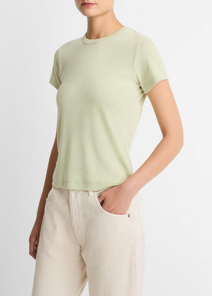 VINCE Pima Cotton-Blend '90s Shrunken T-Shirt in Short Sleeve