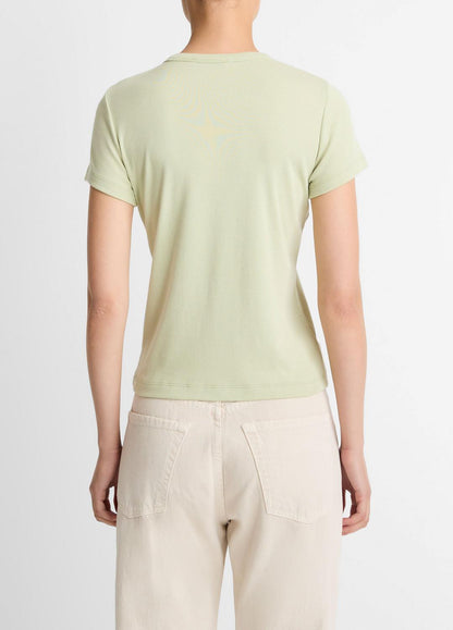 VINCE Pima Cotton-Blend '90s Shrunken T-Shirt in Short Sleeve