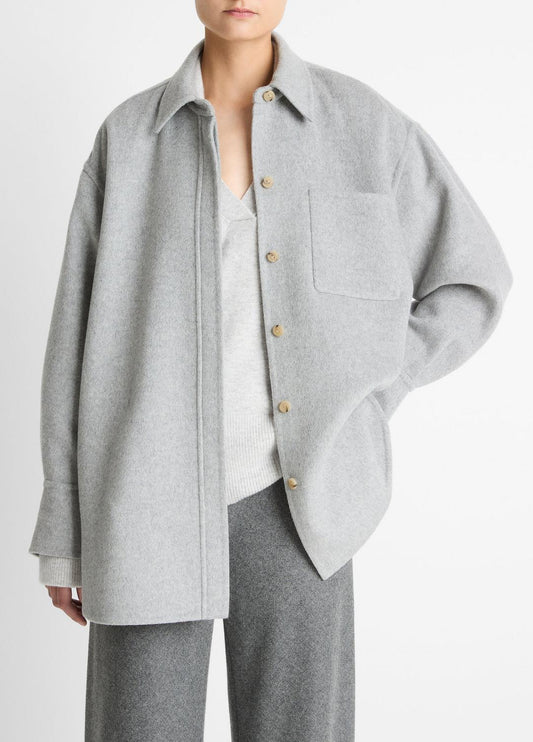 VINCE Double-Face Wool & Cashmere-Blend Shirt Jacket in Jackets