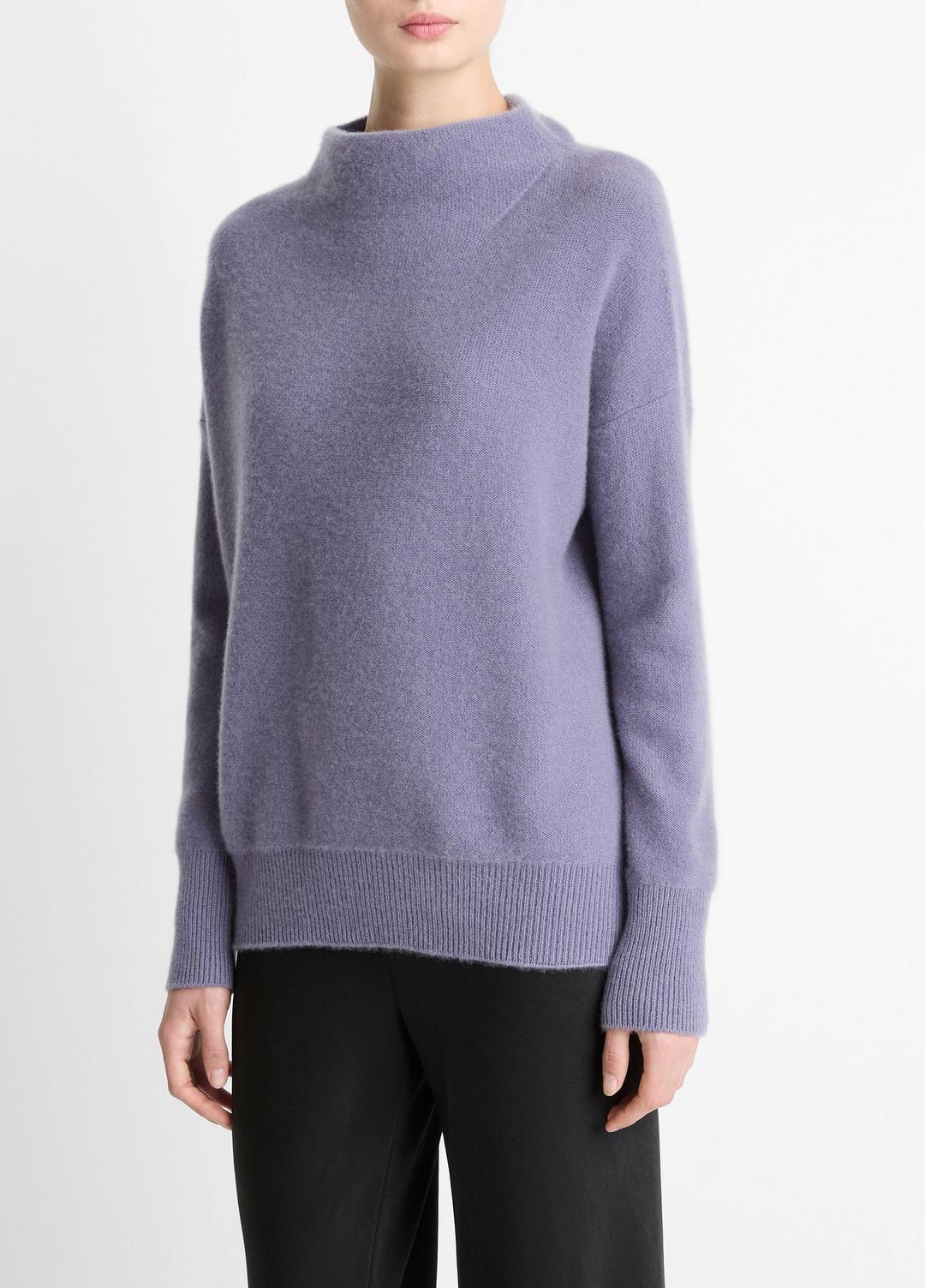 VINCE Plush Cashmere Funnel-Neck Sweater in Turtleneck