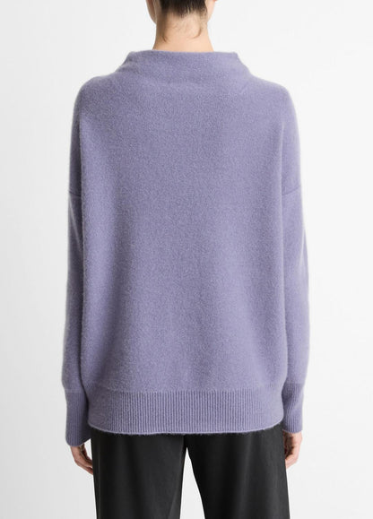 VINCE Plush Cashmere Funnel-Neck Sweater in Turtleneck