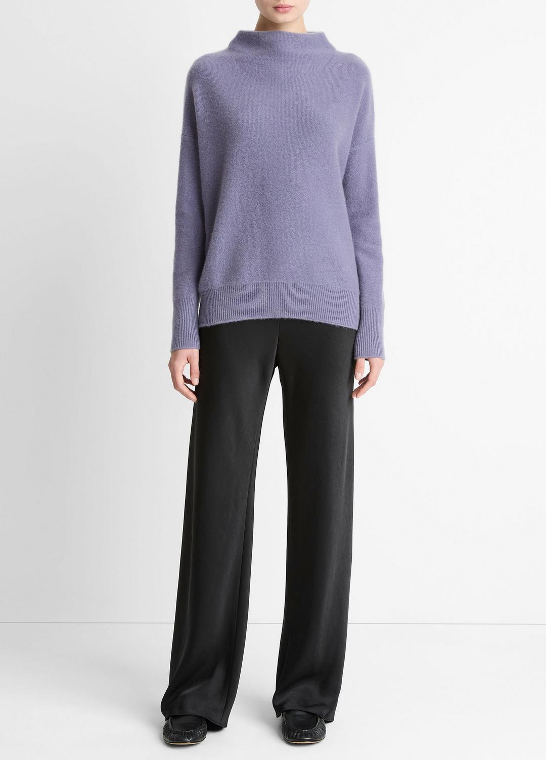 VINCE Plush Cashmere Funnel-Neck Sweater in Turtleneck