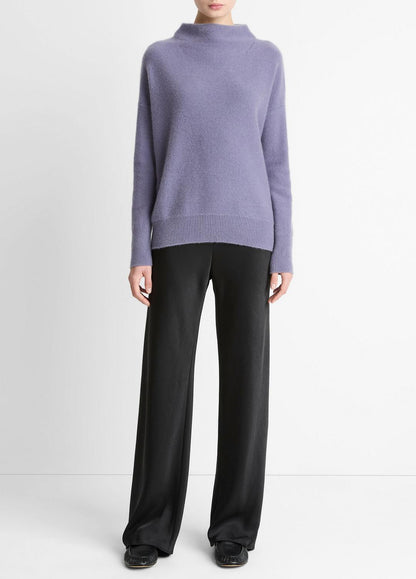 VINCE Plush Cashmere Funnel-Neck Sweater in Turtleneck
