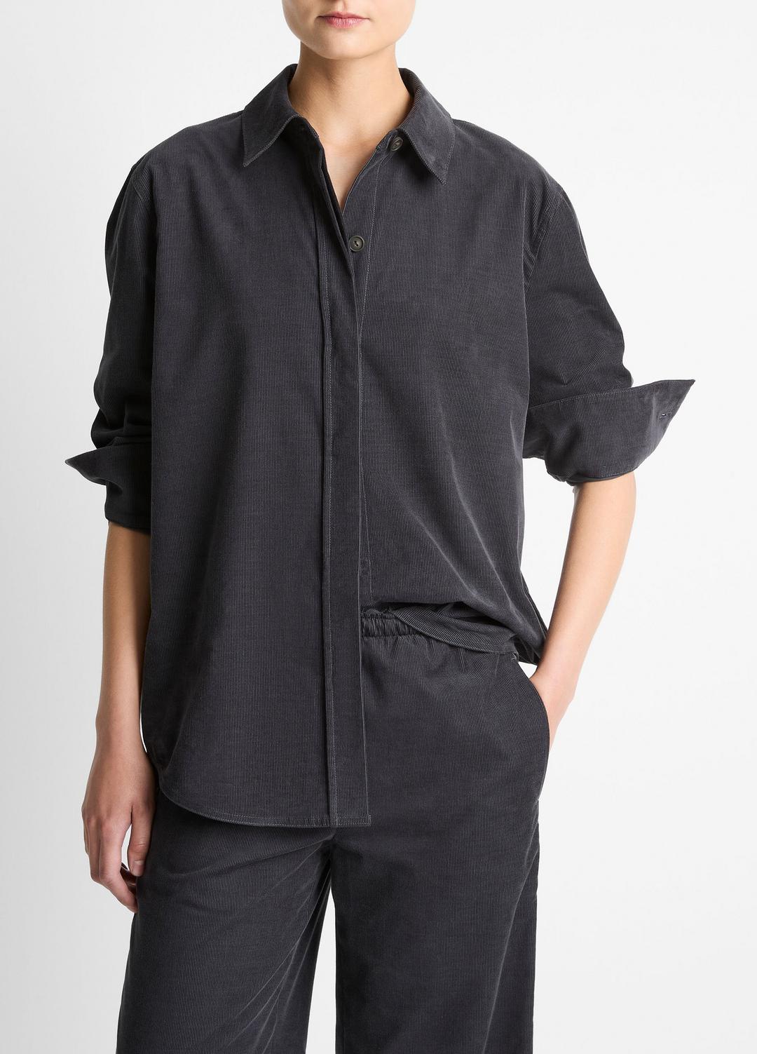 VINCE Cotton Corduroy Oversized Shirt in Long Sleeve