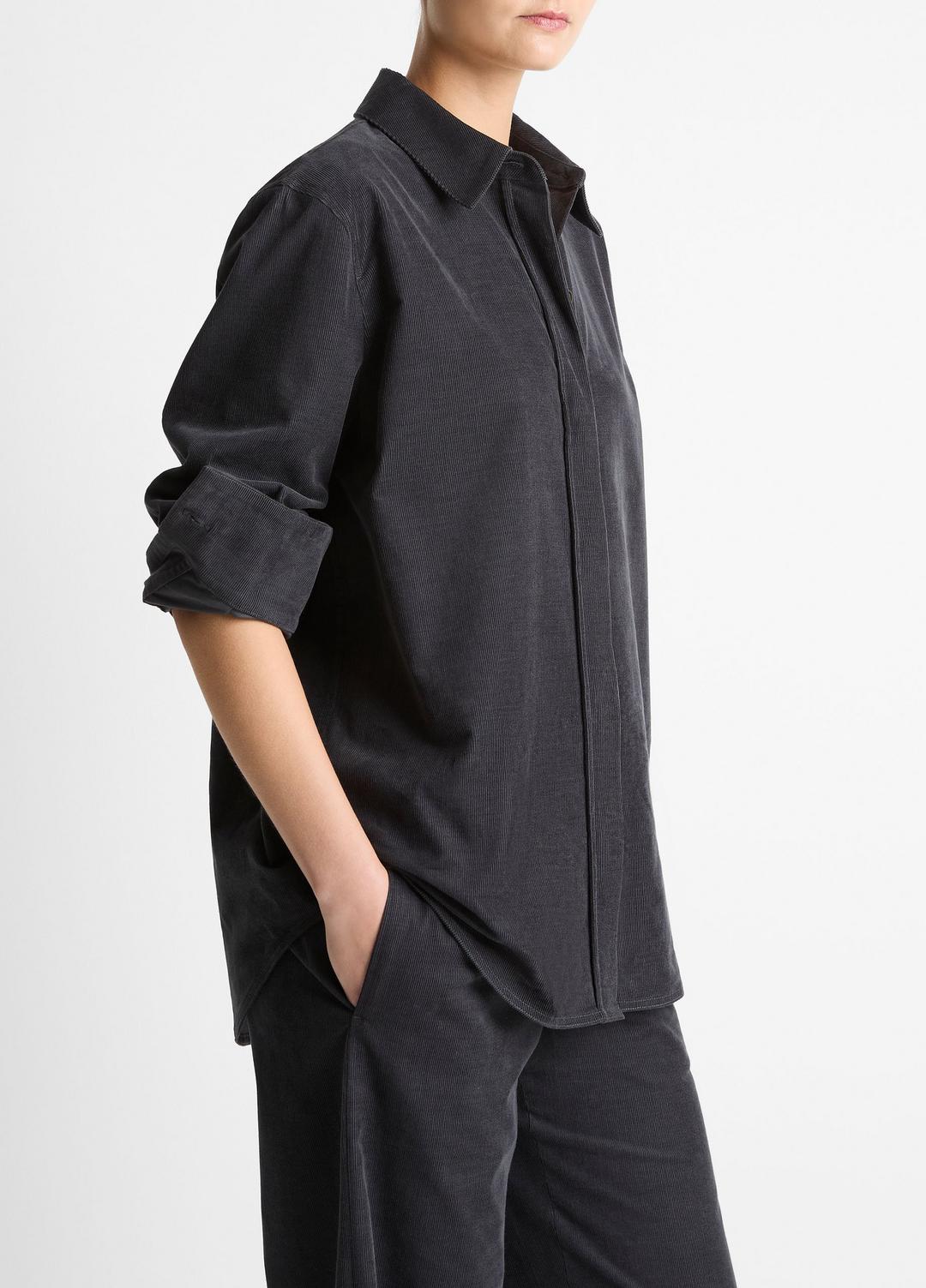 VINCE Cotton Corduroy Oversized Shirt in Long Sleeve