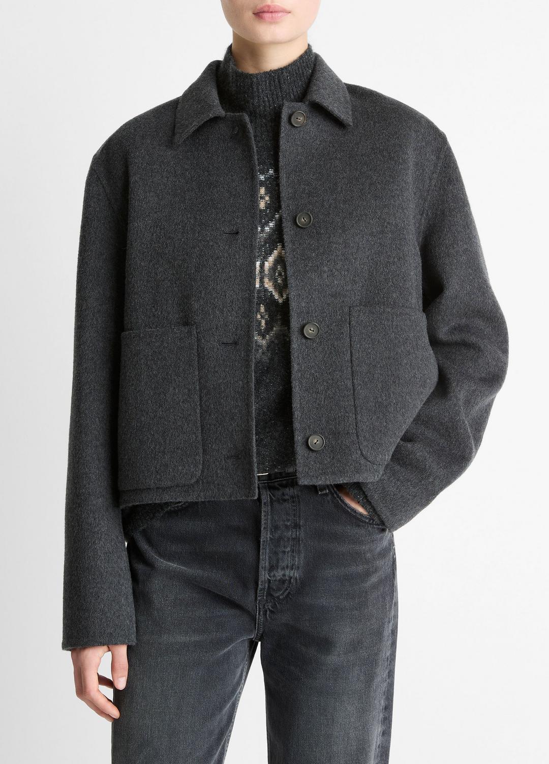 VINCE Wool & Cashmere-Blend Short Jacket in Jackets