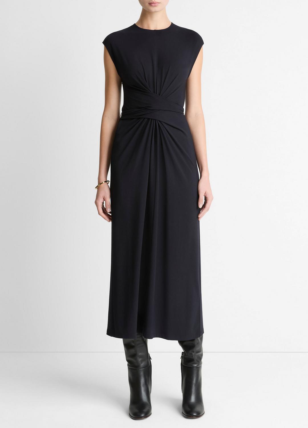 VINCE Jersey Wrap Midi Dress in Dresses