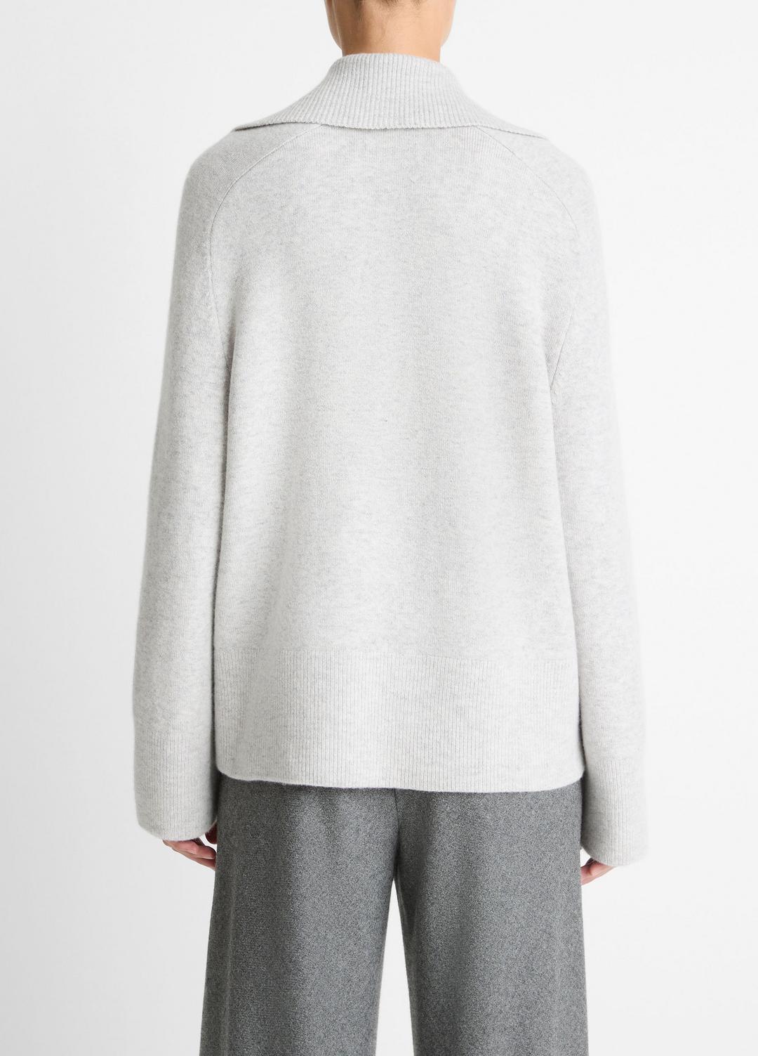 VINCE Wool & Cashmere-Blend Oversized Polo Sweater in V-Neck