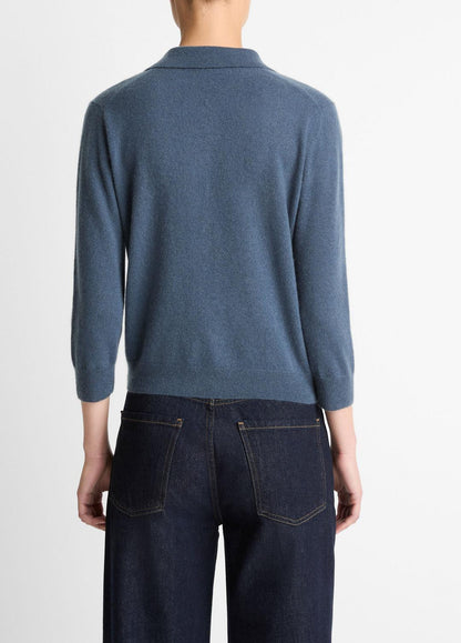 VINCE Cashmere-Silk Polo Sweater in Cashmere