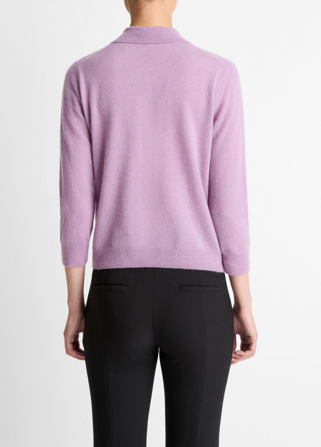 VINCE Cashmere-Silk Polo Sweater in Cashmere